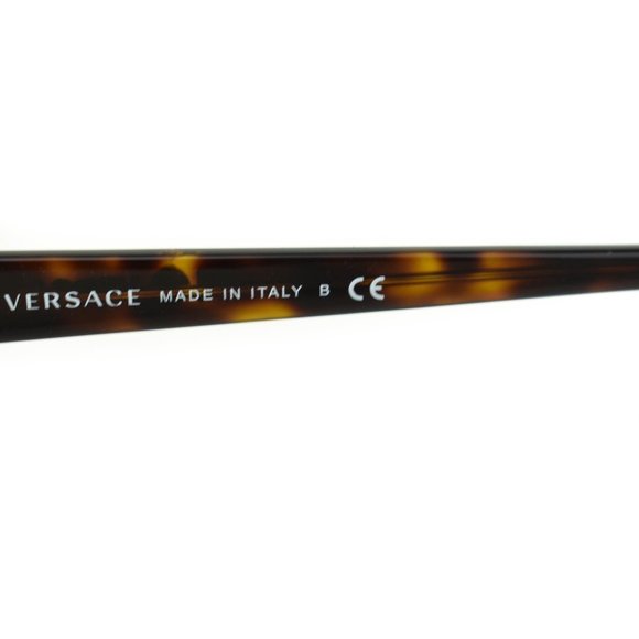 VERSACE: Tortoise Brown & Gold Studs Logo Sunglasses (m) - Picture 8 of 10